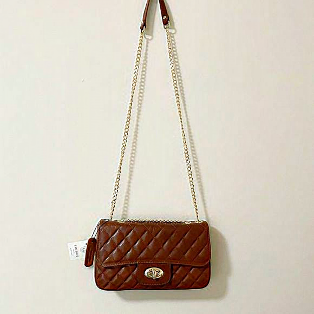 NWT I Medici Firenze Italian‎ Leather Quilted Purse in Rich Chocolate